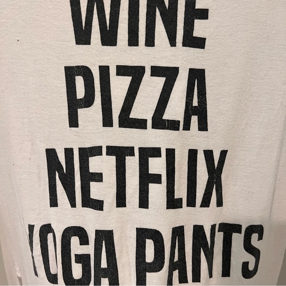 Wine Pizza Netflix Yoga Pants Shirt - Picture 5 of 6